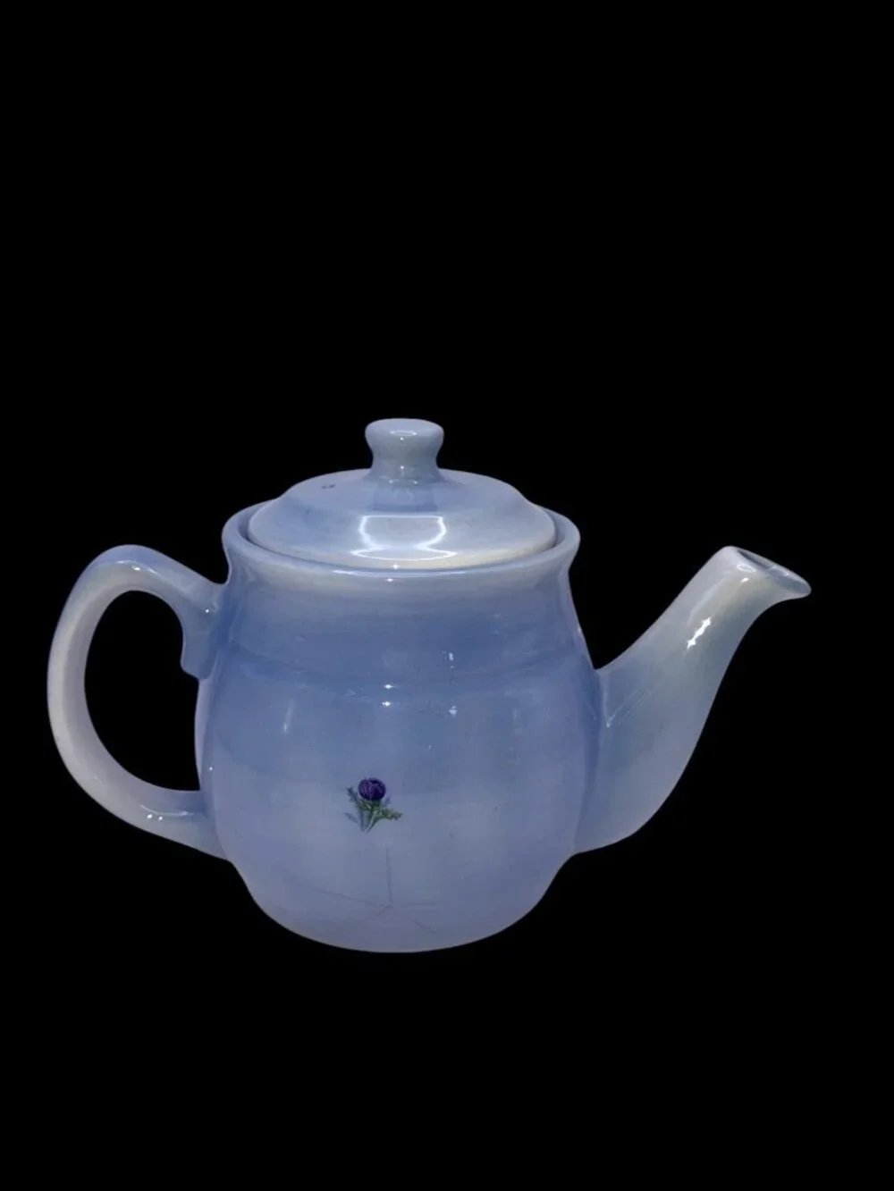 Vintage Clyde Ceramics Scotland Thistle Blue Teapot 8